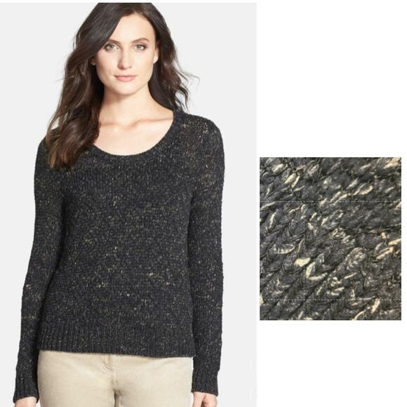 Eileen Fisher Cotton Linen Chunky Knit Tinted Tape Twist Sweater - Size Medium - Picture 1 of 9